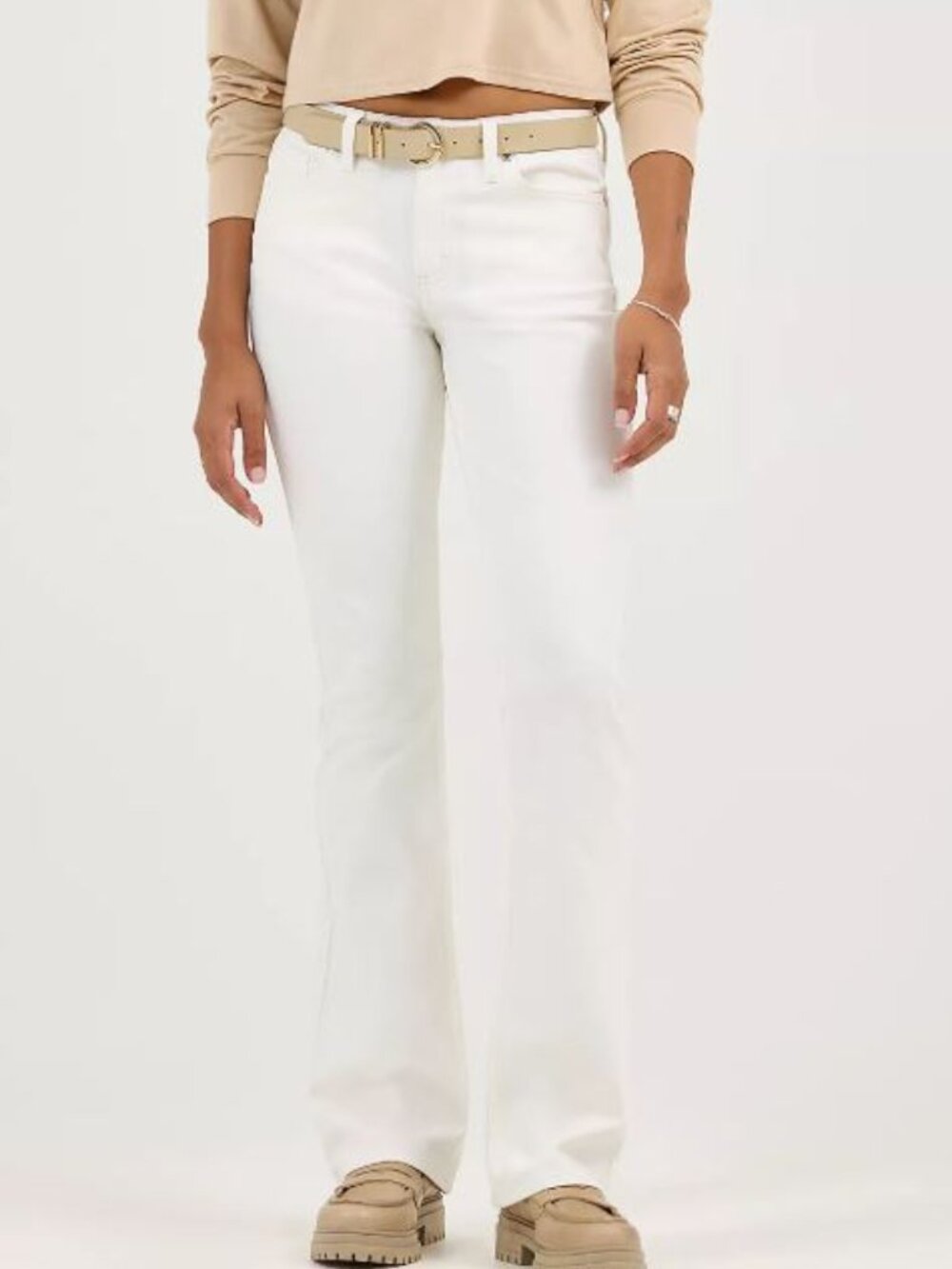 Lee - Womens Legendary Bootcut Jeans, size 16 US womens, color white.